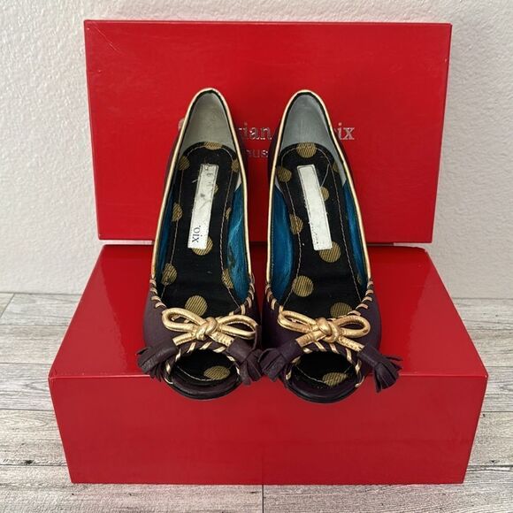 Christian Lacroix Peep Toe Heels Size 36 (US 6) - Picture 3 of 17